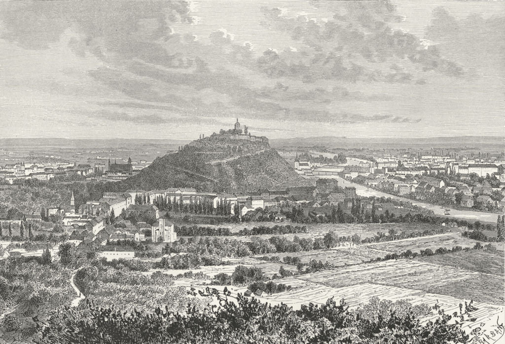 AUSTRIA. Graz c1885 old antique vintage print picture